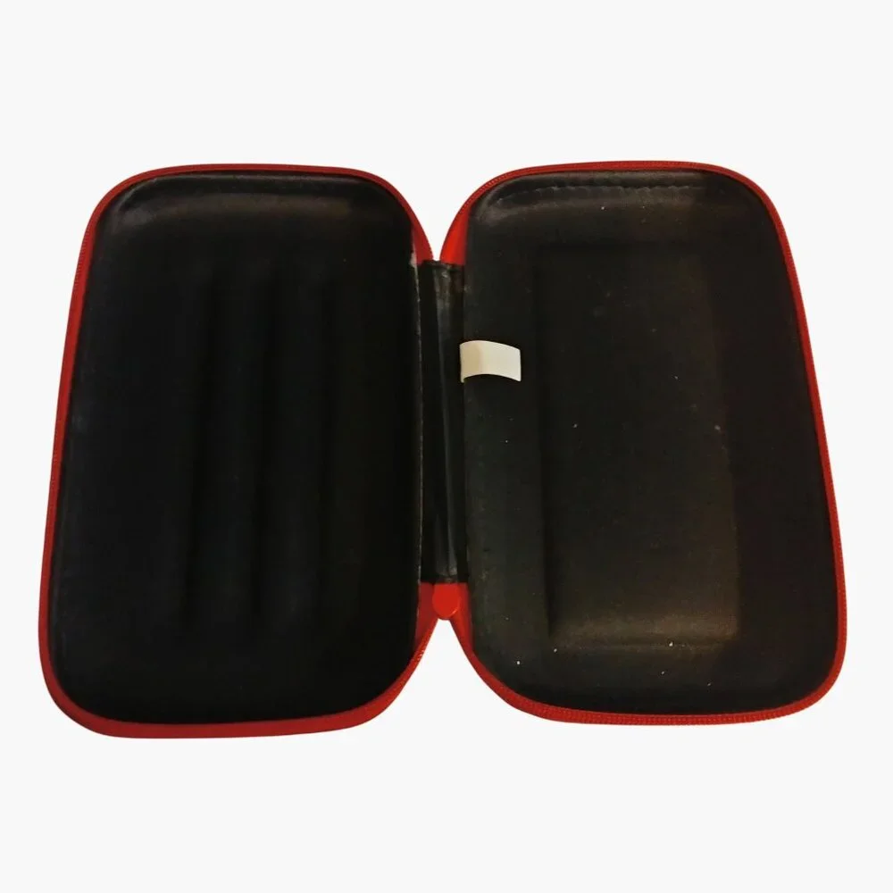 Equipment Case Semi Hard Shell Black Red Zipper Storage 8 inch